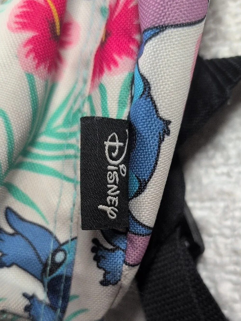 Stitch Floral Print Kids Backpack - Blue/Pink Floral O/S